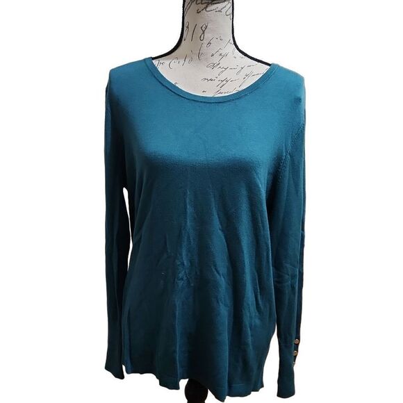 Jm COLLECTION Knit Long Sleeve Top - Picture 1 of 7